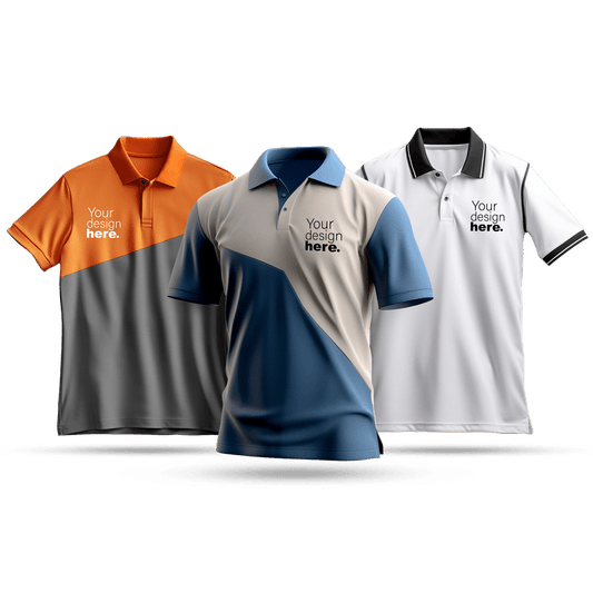 Custom Printed Contrast Two-Tone Polo Shirt